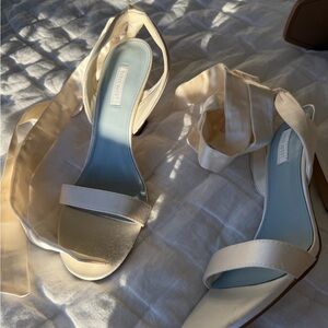 Nine West Cream Lace Up Heel